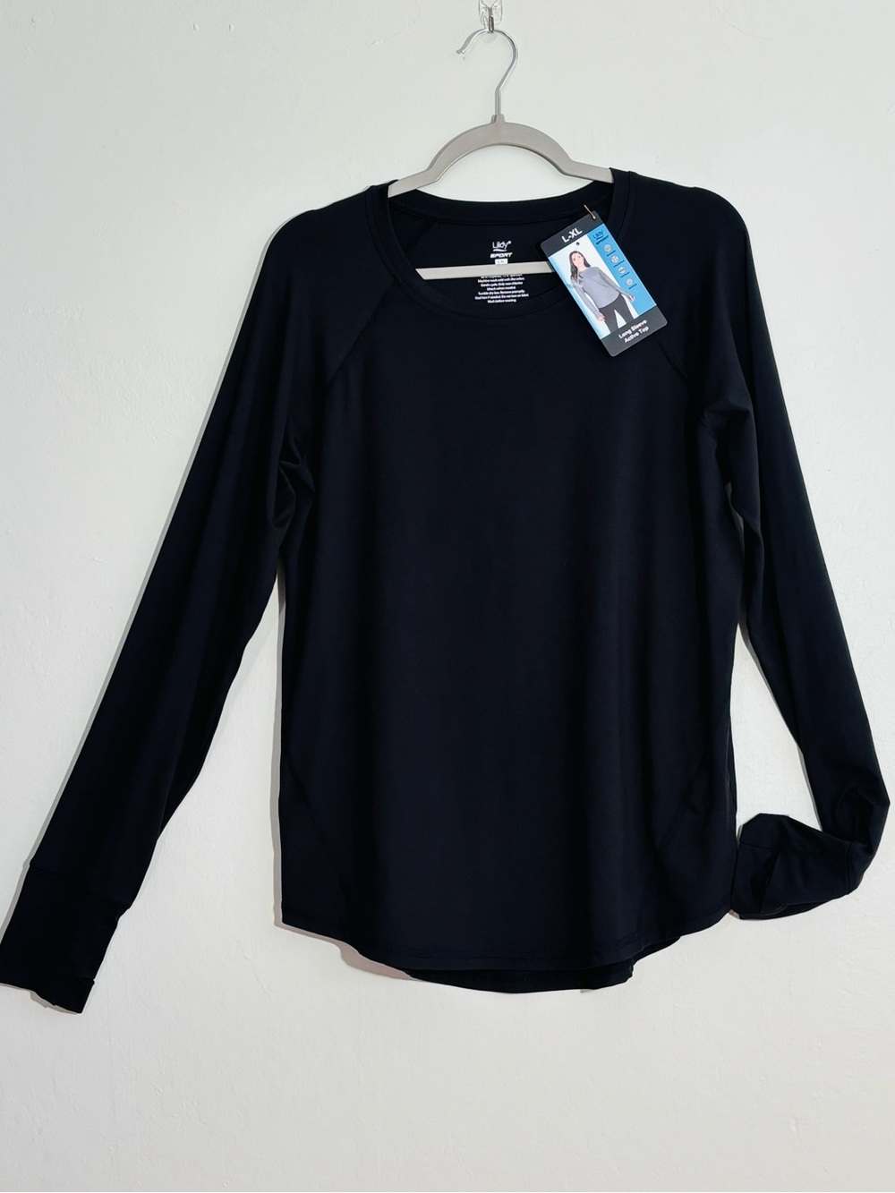 Lildy Sport black long sleeve active top L-XL